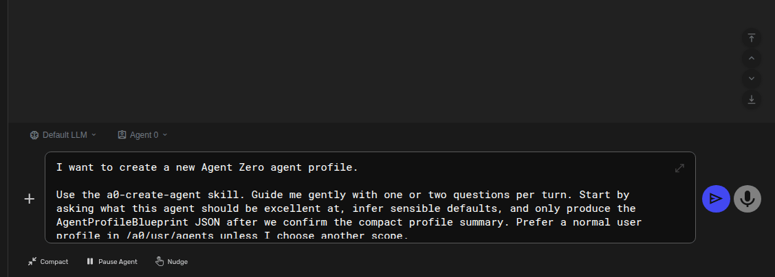 Create Agent Profile prompt