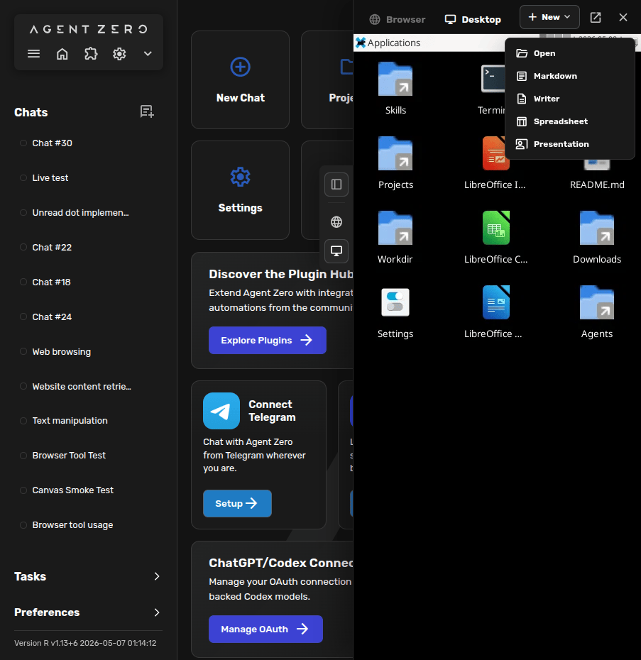 Desktop New menu