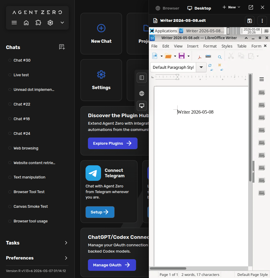 Writer in Desktop